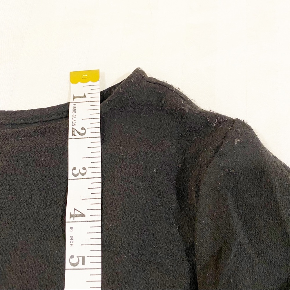Como Blu Black Smocked-Hem Long Sleeve Blouse NWT Size M - Picture 5 of 9